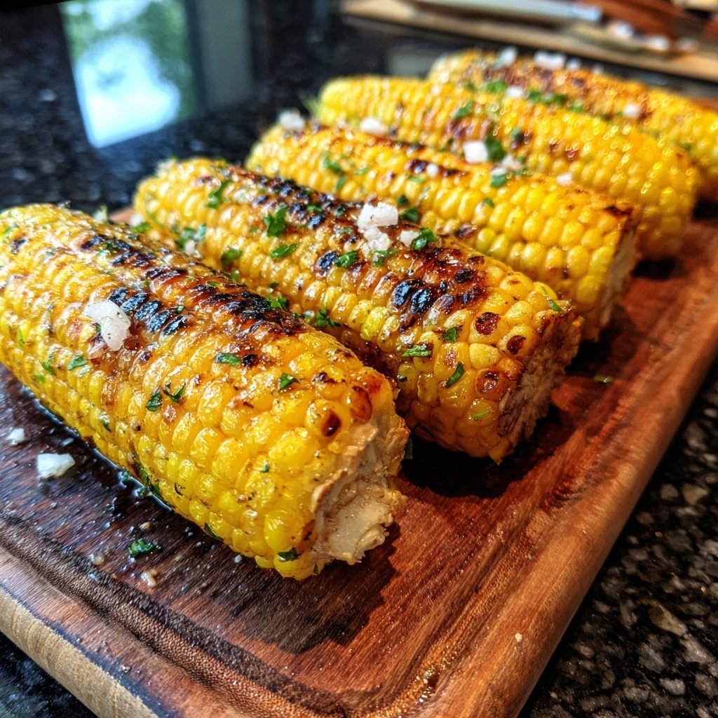 Gegrillte Mais Kolben Mit Kräutern