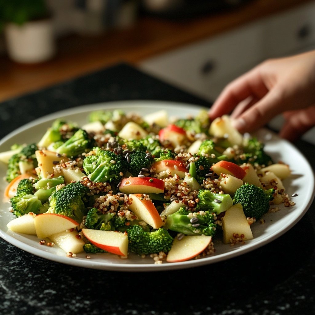 Roher Brokkoli-Salat mit Apfel – Vegan und Low Carb