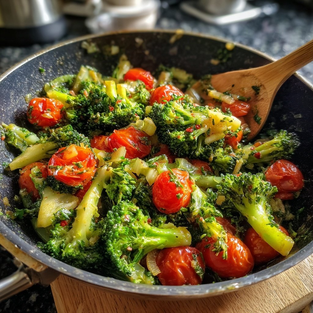 Kalorienarme Pfanne Mit Brokkoli