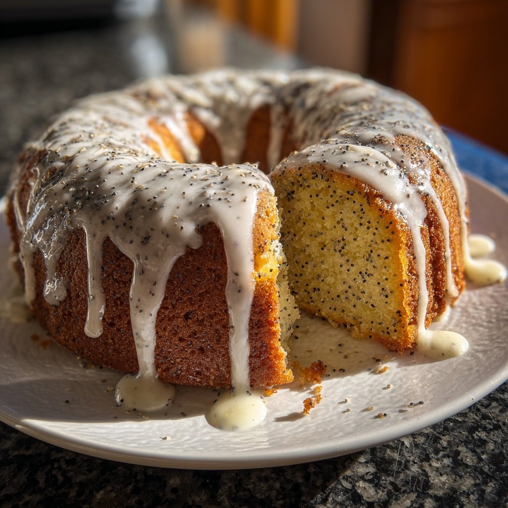 Zitronenkuchen mit Mohn