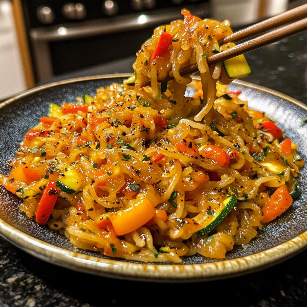 Gemüsepfanne mit Reisnudeln