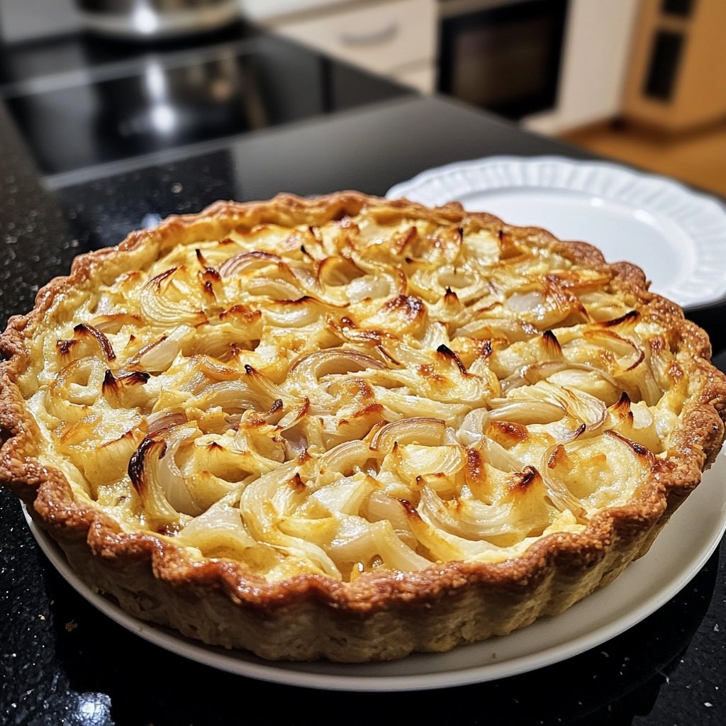 Kartelstampf mit karamellisierten Zwiebeln