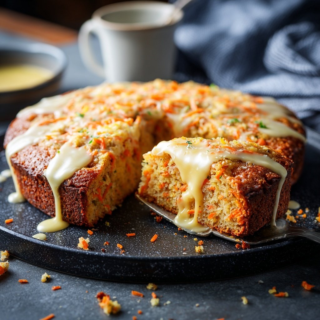 Karottenkuchen Mit Zitronen Glasur