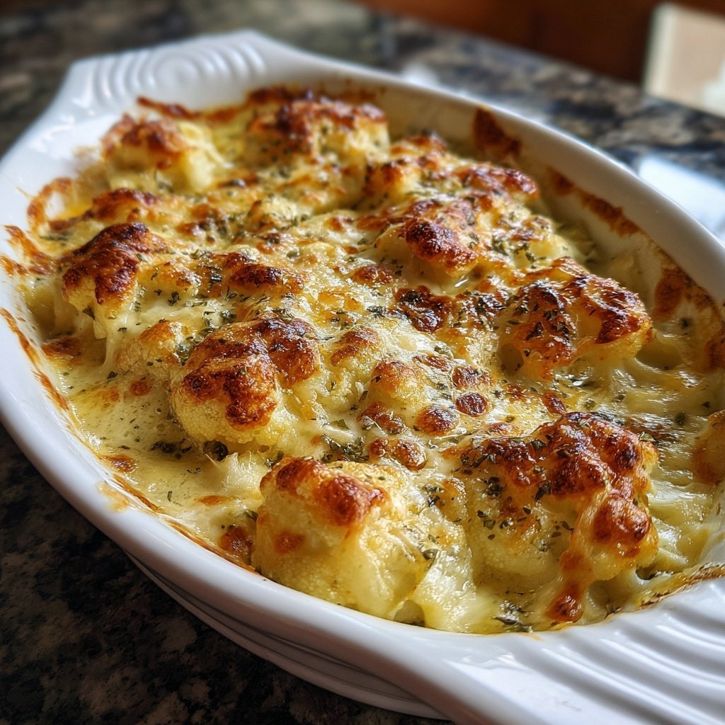 Blumenkohl mit Käsesauce überbacken