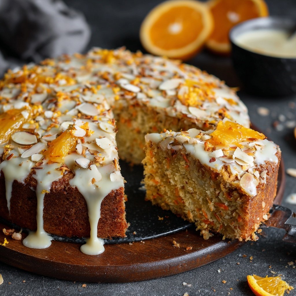 Karottenkuchen Mit Mandeln Und Orange