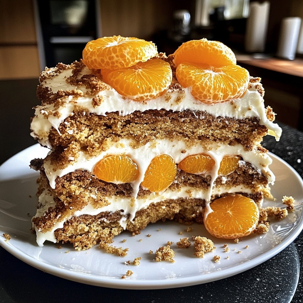 Spekulatius Torte mit Mandarinen
